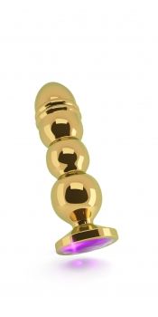 Анальная пробка 4.9" R10 RICH Gold/Purple Sapphire
