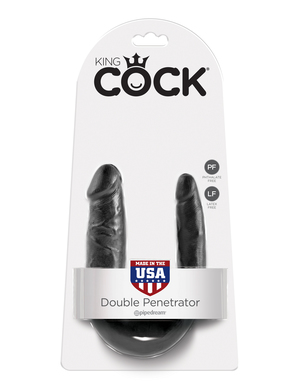 Фаллоимитатор реалистик двусторонний King Cock Double Penetrator черный