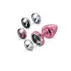 Анальный плаг Anni Magnet T1 pink Cristal/black с 2мя заменяемыми кристаллами