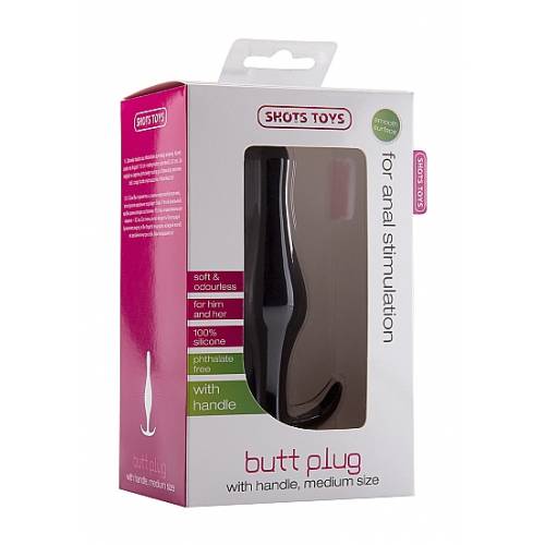 Анальная пробка Butt Plug with Handle Medium Black