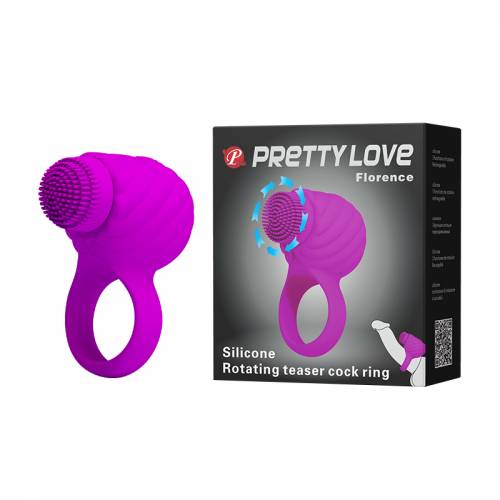 Эрекционное кольцо PrettyLove Florence с ротационным стимулятором клитора