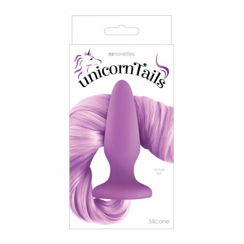 Анальная пробка с нежно-фиолетовым хвостом Unicorn Tails Pastel Purple