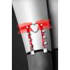 Гартер Bijoux Pour Toi с бантиком и шипами GARTER WITH HEART RED красный