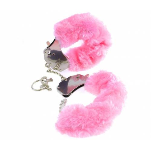 Меховые наручники-металл розовые Fetish Fantasy Series Original Furry Cuffs Pink