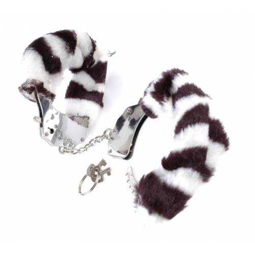 Меховые наручники-металл зебра Fetish Fantasy Series Original Furry Cuffs Zebra