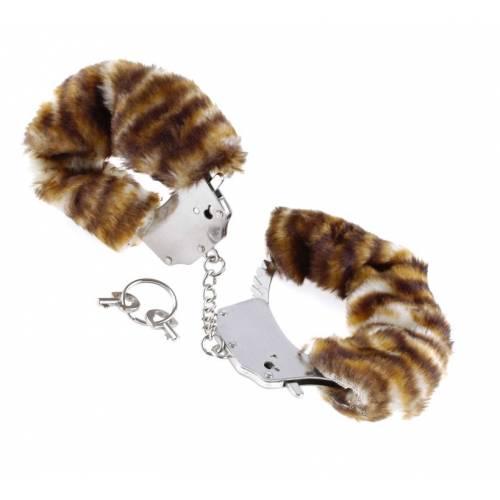 Меховые наручники-металл тигр Fetish Fantasy Series Original Furry Cuffs Tiger