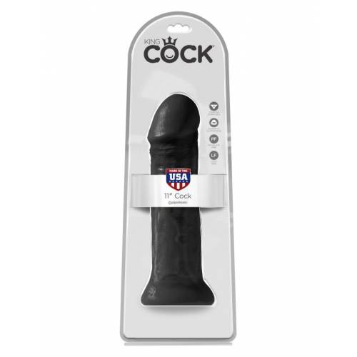 Фаллоимитатор-гигант на присоске черный King Cock 11 Cock Black