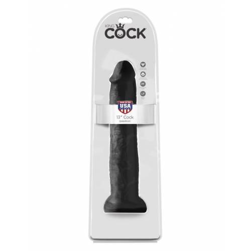 Фаллоимитатор-гигант на присоске черный King Cock 13 Cock Black