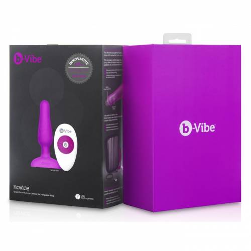 Анальная вибровтулка Novice Plug Fuchsia b-vibe, c римминг эффектом