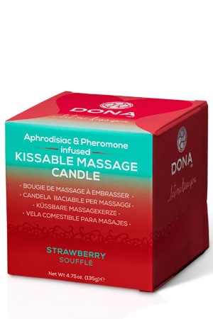 Вкусовая массажная свеча DONA Kissable Massage Candle Strawberry Souffle 135 г