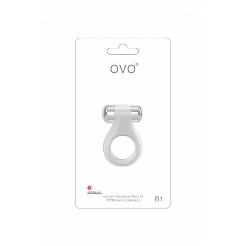 Эрекционное Вибро-кольцо OVO B1 VIBRATING RING WHITE/CHROM