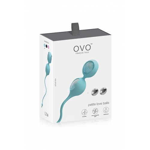 Вагинальные шарики со смещенным центром тяжести OVO L1A LOVE BALL LIGHT BLUE