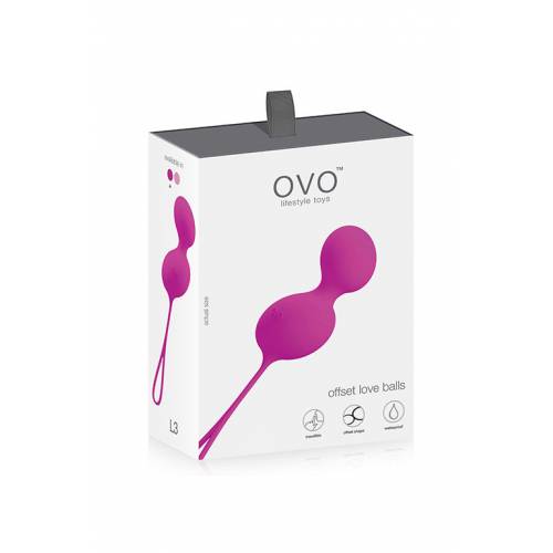 Вагинальные шарики из силикона OVO L3 LOVE BALL FUCHSIA