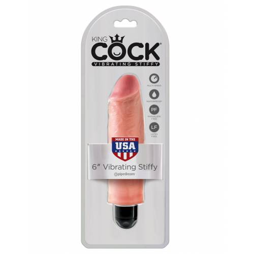 Вибратор PipeDream King Cock 6'' Vibrating Stiffy телесный