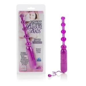 Анальная цепочка Waterproof Vibrating Pleasure Beads с вибрацией фиолетовая