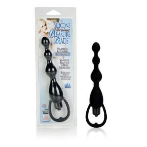 Анальная цепочка Waterproof Vibrating Pleasure Beads с вибрацией черная