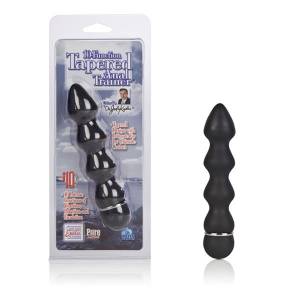 Анальная елочка 10-Function Tapered Anal Trainer рефленый с вибрацией черный
