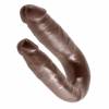 Двусторонний дилдо коричневый King Cock U-Shaped Small Double Trouble Brown