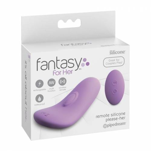 Компактный вибростимулятор с пультом ДУ Fantasy For Her Remote Silicone Please-Her