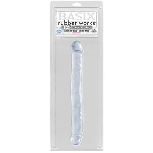 Фаллоимитатор двусторонний Basix Double 12" прозрачный