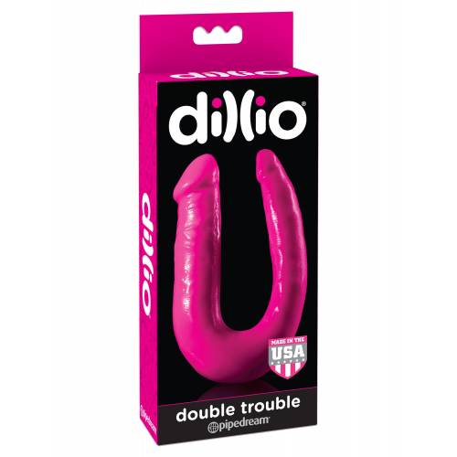 Фаллоимитатор двусторонний Dillio Double Trouble розовый