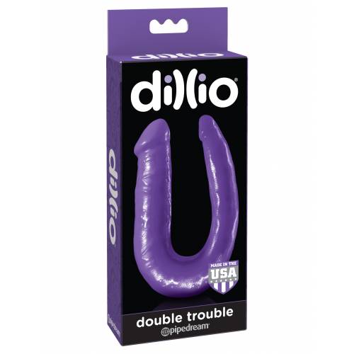 Фаллоимитатор двусторонний Dillio Double Trouble фиолетовый