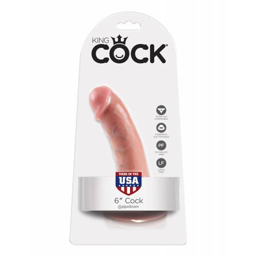 Фаллоимитатор на присоске King Cock 6" телесный