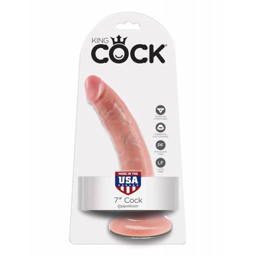 Фаллоимитатор на присоске King Cock 7" телесный