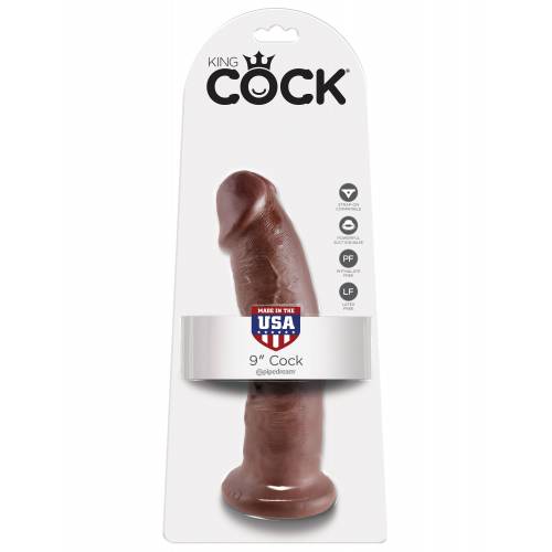 Фаллоимитатор реалистик на присоске King Cock 9" коричневый