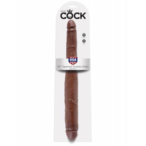 Фаллоимитатор реалистик двусторонний King Cock Tapered Double коричневый