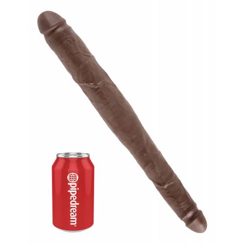 Фаллоимитатор реалистик двусторонний King Cock Tapered Double коричневый