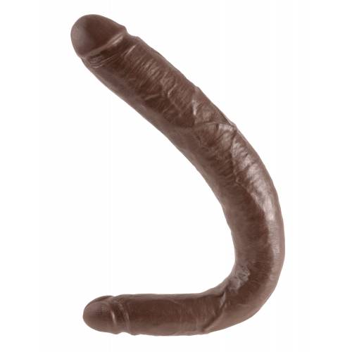 Фаллоимитатор реалистик двусторонний King Cock Tapered Double коричневый