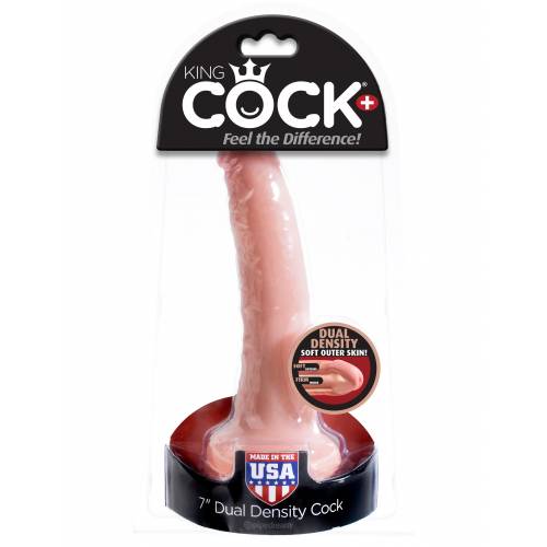 Фаллоимитатор реалистик King Cock+ Dual Density 7" телесный