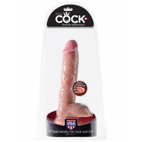 Фаллоимитатор реалистик King Cock+ Dual Density 10" телесный