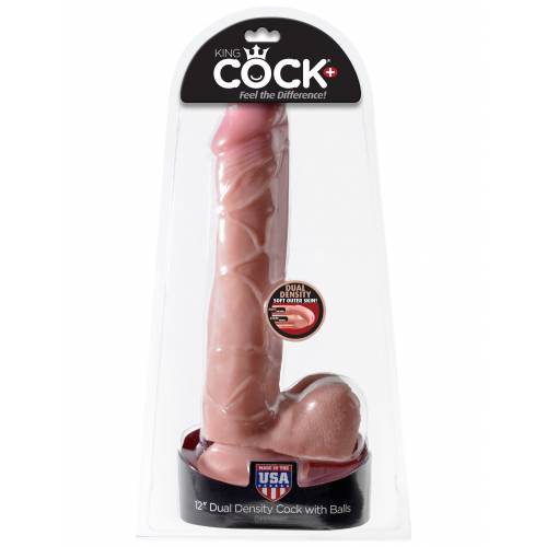 Фаллоимитатор реалистик King Cock+ Dual Density 12" телесный