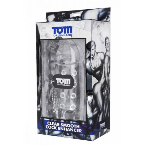 Увеличивающая насадка на пенис с кольцом для мошонки - Tom of Finland - 14 см